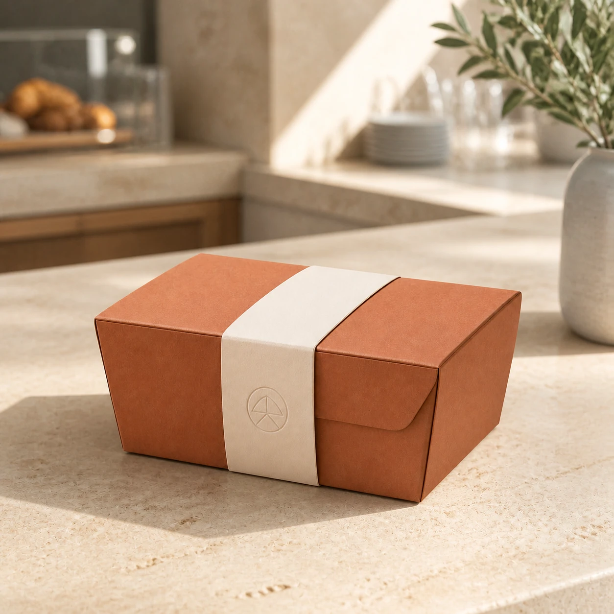 Food box shown in a hospitality setting